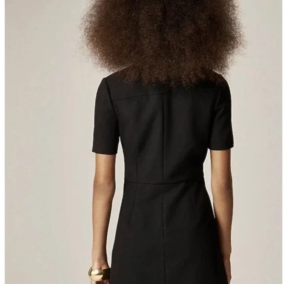 J.Crew Parc Dress 12T Black Carreman‎ French Italian Four Seasons Stretch Flare - Picture 5 of 9